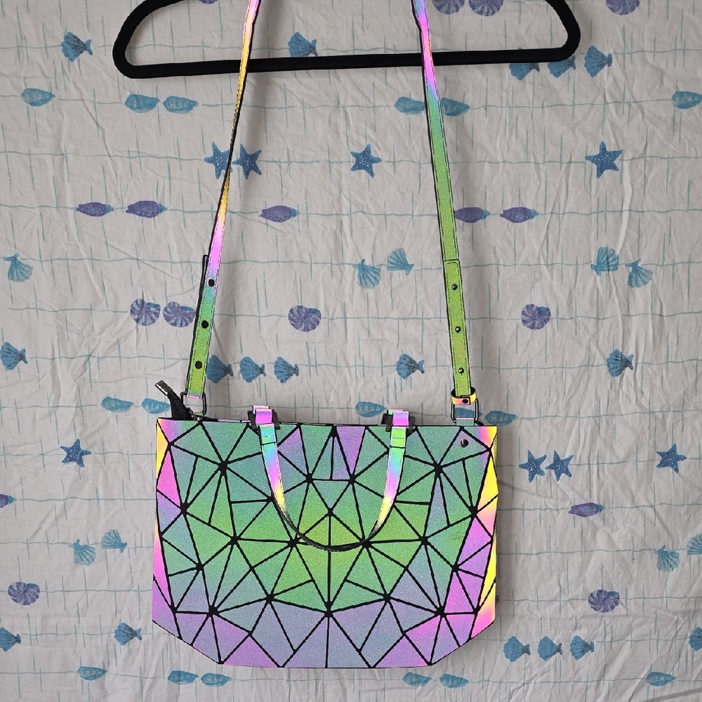 Geometric Multicolor Crossbody Bags and Little Hand Zip Purse 3 Set